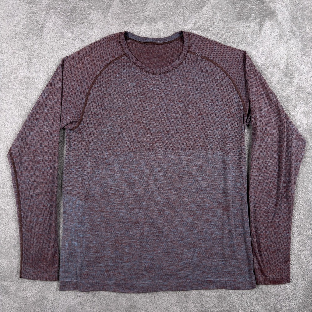 Lululemon Metal Vent Tech Shirt Mens Large Blue Purple Seamless Long Sleeve Gym